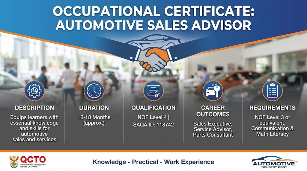 Occupational Certificate: Automotive Sales Advisor